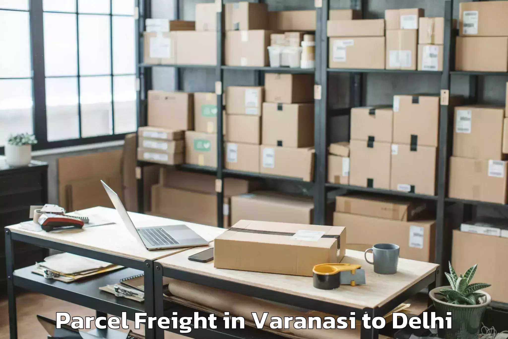 Book Varanasi to Hauz Khas Parcel Freight Online